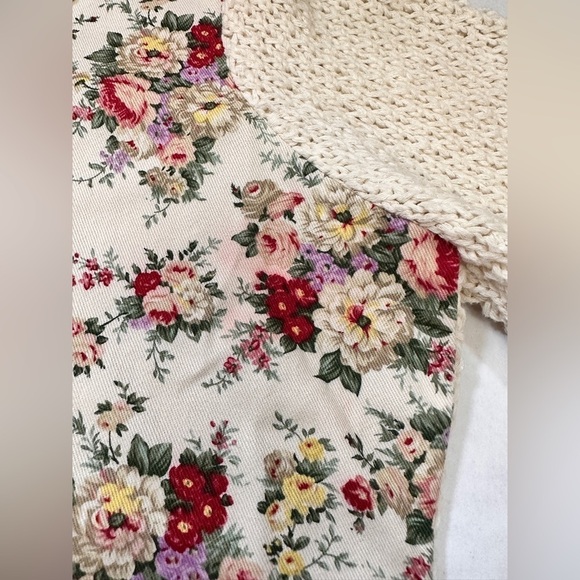 Anthropologie HWR Monogram Floral Front Knit Cardigan - Picture 8 of 13